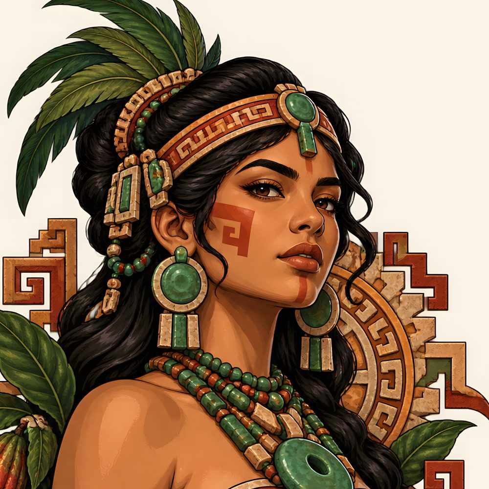Maya Woman Portrait (square) – printable wall art